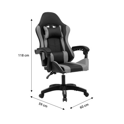 Καρέκλα γραφείου gaming BF3691 PU μαύρο-κόκκινο 60x59x108-118