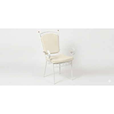 Πολυθρόνα Σουηδέζα Γαλβανισμένη Φερ Φορζ σε λευκό 63x62x97h
