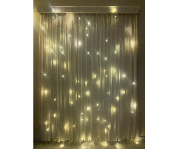 Χριστουγεννιάτικα φωτάκια led 500L κουρτίνα σε θερμό λευκό χρώμα με 100% fast flashing