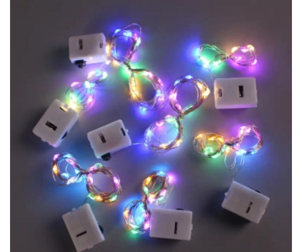 Χριστουγεννιάτικα φωτάκια led 20L copper (σύρμα) πολύχρωμο (10τεμ.)