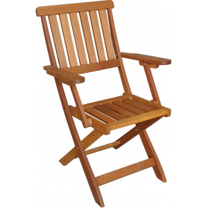 FUJI-A πολυθρόνα κήπου ξύλινη MERANTI, 56x60x86