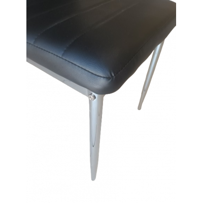 EVI-C καρέκλα χρωμίου με ταπετσαρία δερματίνη ΛΕΥΚΗ, 42x49x98