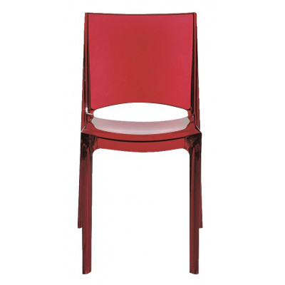 B-SIDE καρέκλα polycarbonate διαφ. ΚΟΚΚΙΝΟ, 48x50x82