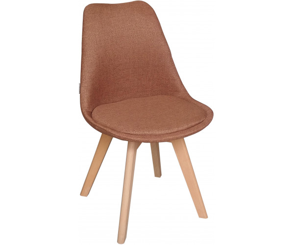BERG-FA-WOOD καρέκλα ξύλινη με ταπετσαρία ύφασμα ΚΑΦΕ, 49x53x82
