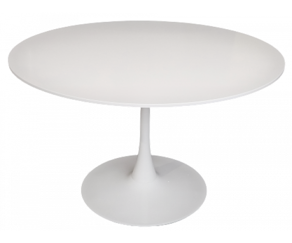 SIMPLE τραπέζι μεταλλικό με επιφάνεια mdf ΛΕΥΚΟ, Φ100xh75