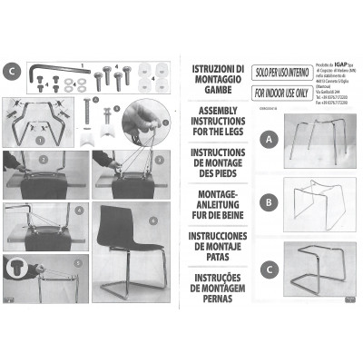 LOLLIPOP-4P καρέκλα polycarbonate διαφ. ΚΟΚΚΙΝΟ, 42x46x87
