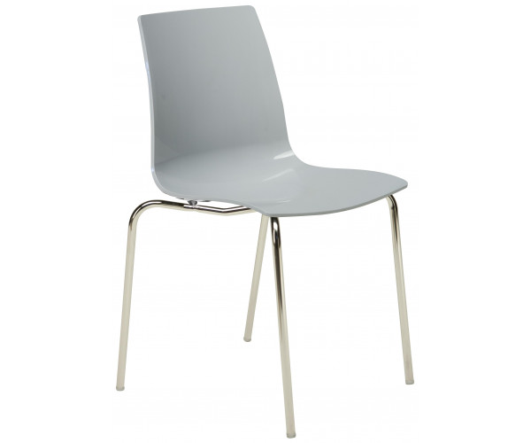LOLLIPOP-4P καρέκλα polycarbonate gloss ΓΚΡΙ, 42x46x87