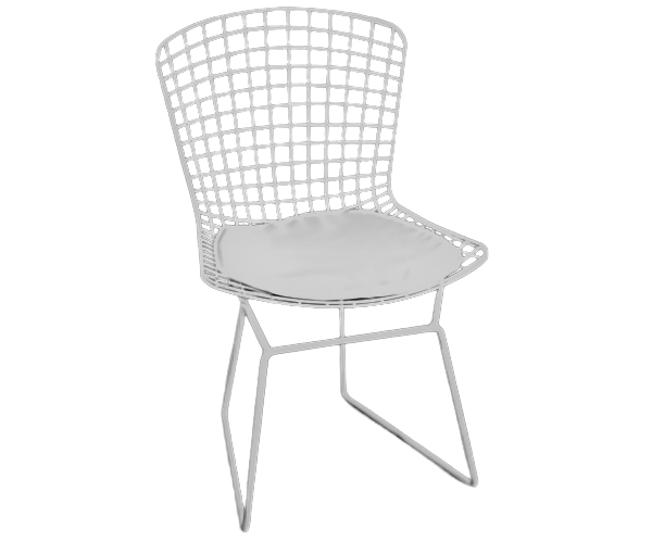 BERTOYA-CH καρέκλα εξοπλισμού μεταλλική ΛΕΥΚΗ με ΜΑΞΙΛΑΡΙ, 52x60xΗ80