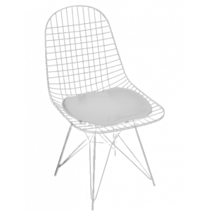 DESIRE καρέκλα εξοπλισμού μεταλλική ΛΕΥΚΗ με ΜΑΞΙΛΑΡΙ, 50x45x86