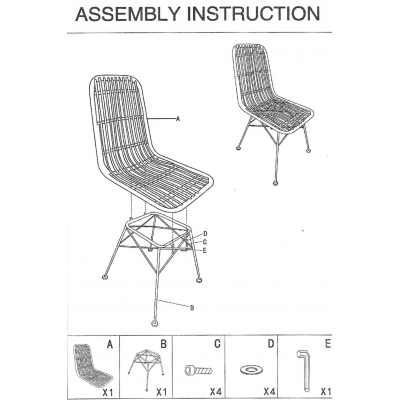 YAYA-CH καρέκλα εξοπλισμού μεταλλική wicker ΓΚΡΙ με ΜΑΞΙΛΑΡΙ, 45x60x93
