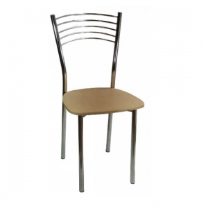 DANIELA καρέκλα μεταλλική χρωμίου με ΞΥΛΟ ΦΥΣΙΚΟ, 40x47x85