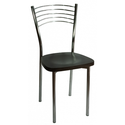 DANIELA καρέκλα μεταλλική χρωμίου με ΞΥΛΟ WENGE, 40x47x85