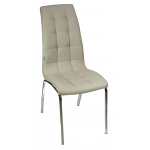 MELVA καρέκλα χρωμίου με ταπετσαρία δερματίνη MOKA, 41x55x99