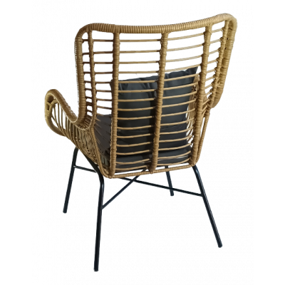 PAPU πολυθρόνα μεταλλική wicker ΦΥΣΙΚΟ, 68x77x100