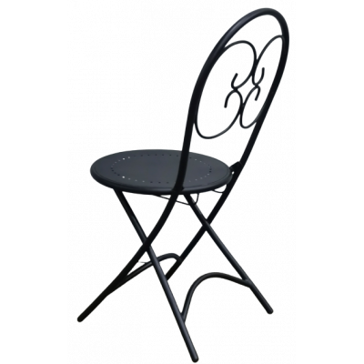 AMALTHIA καρέκλα κήπου μεταλλική ΜΑΥΡH, 40x50xH85