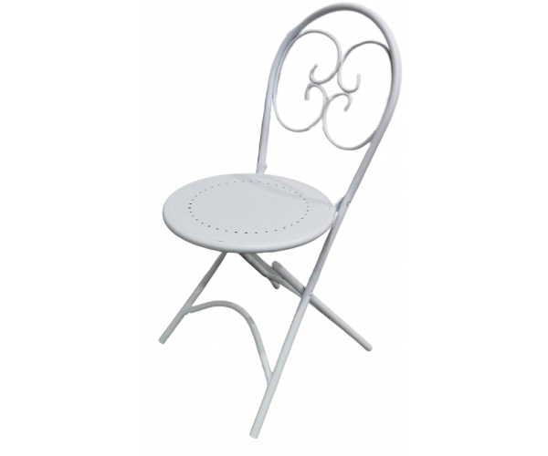 AMALTHIA καρέκλα κήπου μεταλλική ΛΕΥΚΗ, 40x50xH85