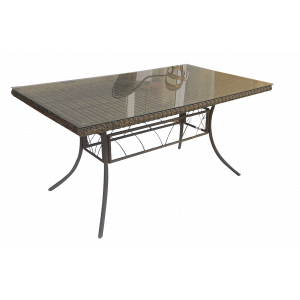 NIMES-T τραπέζι κήπου μεταλλικό με rattan 90x150xH75