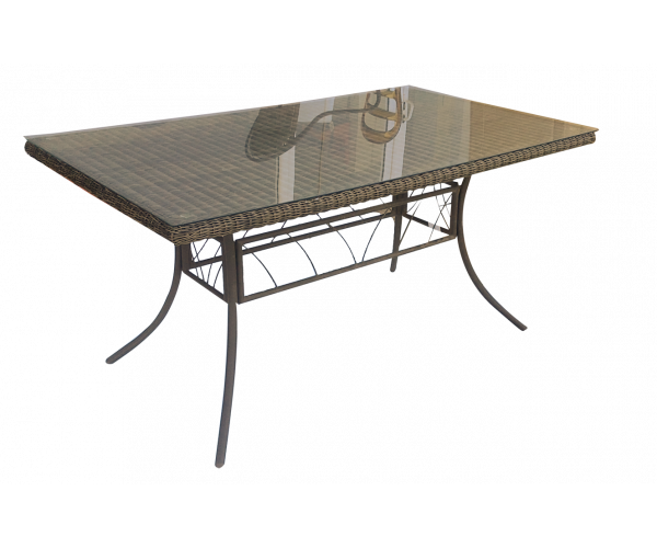 NIMES-T τραπέζι κήπου μεταλλικό με rattan 90x150xH75