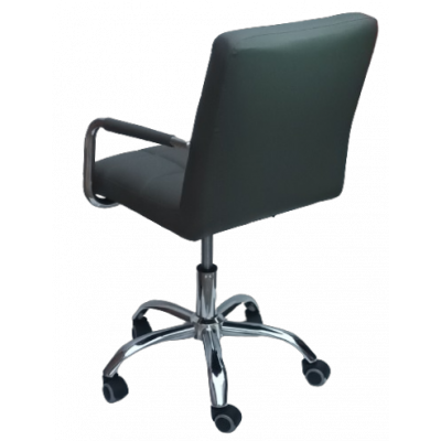 MC-022 καρέκλα γραφείου με μπράτσα ΔΕΡΜΑΤΙΝΗ ΓΚΡΙ, 53x47x81/91