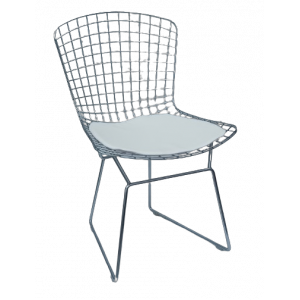 BERTOYA-CH καρέκλα μεταλλική ΧΡΩΜΙΟΥ με ΜΑΞΙΛΑΡΙ, 52x60xH80 