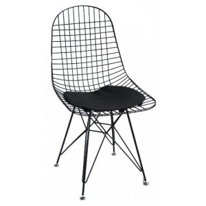 DESIRE καρέκλα εξοπλισμού μεταλλική ΜΑΥΡΗ με ΜΑΞΙΛΑΡΙ, 50x45x86