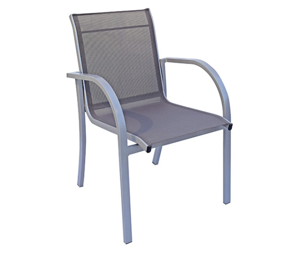 LAMA πολυθρόνα κήπου αλουμινίου ΓΚΡΙ pvc ΓΚΡΙ, 58x64x78