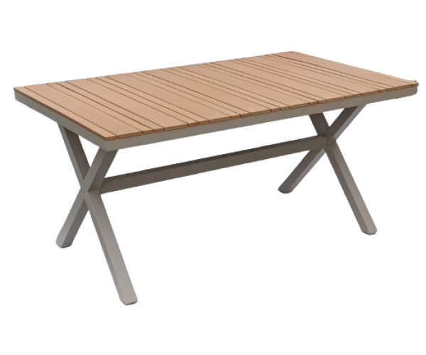 LOISE-T τραπέζι κήπου αλουμινίου ΜΟΚΑ polywood TEAK, 90x150xh75 LOISE-T τραπέζι κήπου αλουμινίου ΜΟΚΑ polywood TEAK, 90x150xh75