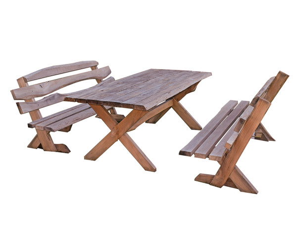 KLUPAMA σετ κήπου ξύλινο ΦΥΣΙΚΟ, 90x200xH75 / 60x200xH90 KLUPAMA σετ κήπου ξύλινο ΦΥΣΙΚΟ, 90x200xH75 / 60x200xH90