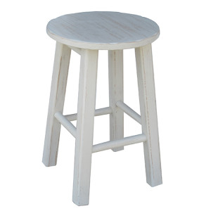 ΣΚΑΛΙΣΤΟ-Η50 σκαμπό χαμηλό ξύλινο ΠΑΤΙΝΑ ΛΕΥΚΗ / 30x30xH50