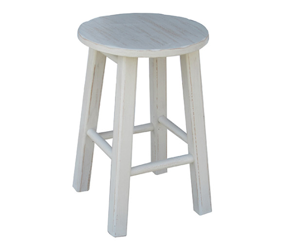 ΣΚΑΛΙΣΤΟ-Η50 σκαμπό χαμηλό ξύλινο ΠΑΤΙΝΑ ΛΕΥΚΗ / 30x30xH50