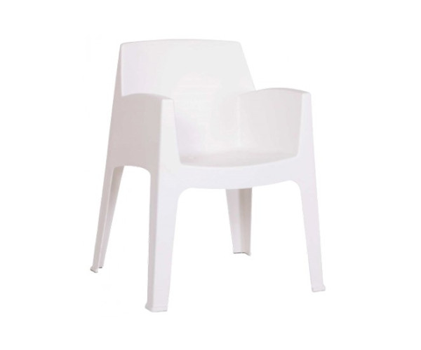 STONE πολυθρόνα polypropylene ΛΕΥΚΟ, 57x58x82