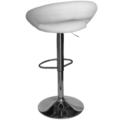 TWIST σκαμπό ρυθμιζόμενo δερματίνη ΛΕΥΚΗ / 52x48xH77-96
