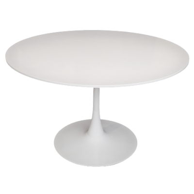 SIMPLE τραπέζι μεταλλικό με επιφάνεια mdf ΛΕΥΚΟ, Φ120xh75