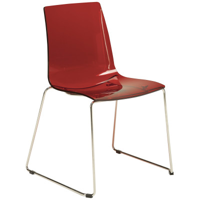 LOLLIPOP SLITTA καρέκλα polycarbonate ΔΙΑΦ. KOKKINO, 48x54x87h
