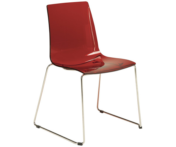 LOLLIPOP SLITTA καρέκλα polycarbonate ΔΙΑΦ. KOKKINO, 48x54x87h LOLLIPOP SLITTA καρέκλα polycarbonate ΔΙΑΦ. KOKKINO, 48x54x87h