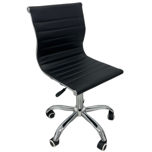 LIFE καρέκλα γραφείου ΔΕΡΜΑΤΙΝΗ ΜΑΥΡΗ / 39x43xΗ82-94