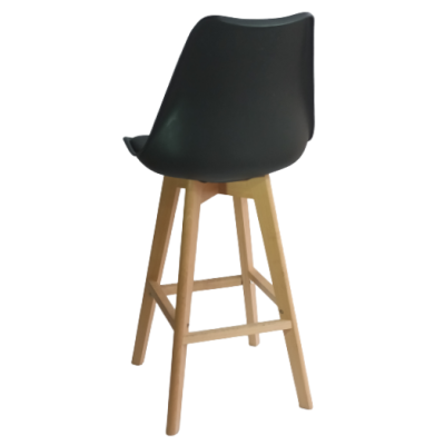 BERG-STOOL σκαμπό ψηλό ξύλο pp ΜΑΥΡΗ, 49x54xH106/76