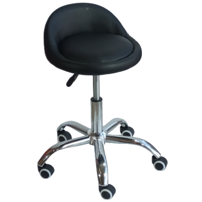 SPIDER σκαμπό τροχήλατο γραφείου δερματίνη ΜΑΥΡΗ / 37x41xH55-67