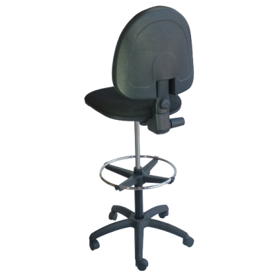 SU-690B-STOOL σκαμπό τροχήλατο σχεδιαστηρίου κάθισμα ΥΦΑΣΜΑ ΜΑΥΡΟ, 46x56xΗ110/135