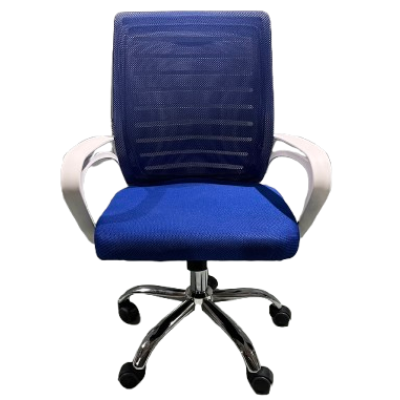 WALL πολυθρόνα γραφείου σκελετός πλαστικός ΛΕΥΚΟΣ ύφασμα mesh ΜΠΛΕ / 64x49xH92-101