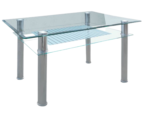 JASMINE τραπέζι χρωμίου με τζάμι 70x110xH75