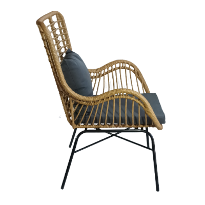 PAPU πολυθρόνα μεταλλική wicker ΦΥΣΙΚΟ, 68x77x100