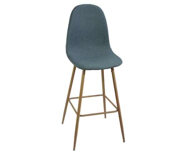 LINA-STOOL σκαμπό ψηλό μεταλλικό ΞΥΛΟ ύφασμα ΓΚΡΙ, 44x50x116
