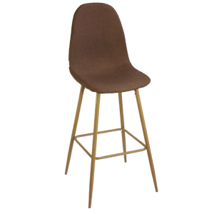 LINA-STOOL σκαμπό ψηλό μεταλλικό ΞΥΛΟ ύφασμα ΚΑΦΕ, 44x50x116