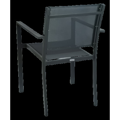 ROKA πολυθρόνα κήπου αλουμινίου ΓΚΡΙ pvc ΓΚΡΙ, 56x53x89