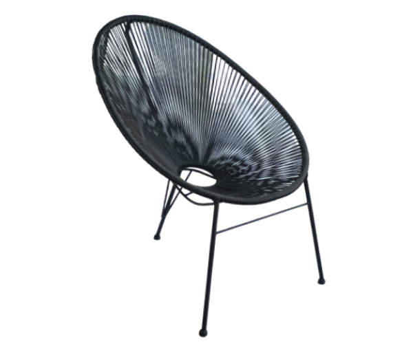 RETRO πολυθρόνα μεταλλική ΚΟΡΔΟΝΙ ΜΑΥΡΟ, 73x85x85 RETRO πολυθρόνα μεταλλική ΚΟΡΔΟΝΙ ΜΑΥΡΟ, 73x85x85