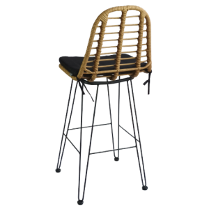 YAYA-ST σκαμπό ψηλό μεταλλικό wicker ΦΥΣΙΚΟ / 45x55xΗ112