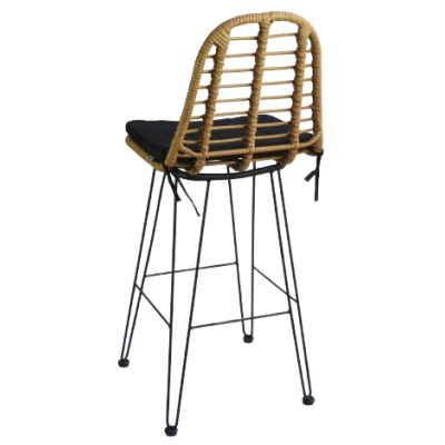YAYA-ST σκαμπό ψηλό μεταλλικό wicker ΦΥΣΙΚΟ / 45x55xΗ112