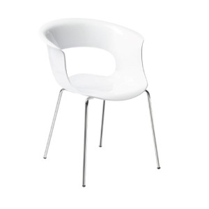 MISS B πολυθρόνα polycarbonate GLOSS ΛΕΥΚΗ, 58x58x71