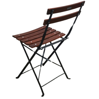 TRADITIONAL-C-WOOD καρέκλα κήπου μεταλλική με ξύλο ΚΑΡΥΔΙ / 38x42xH82